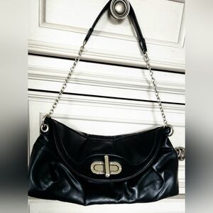 Daisy Fuentes Black Shoulder Bag with Glossy Finish - Never Used